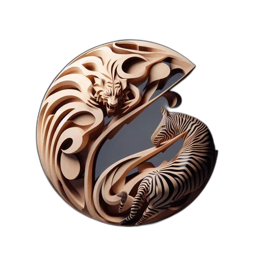 jewelry, crown, furniture, 3d render, intricate, wooden, sculpture, features transparent PNG cut-out