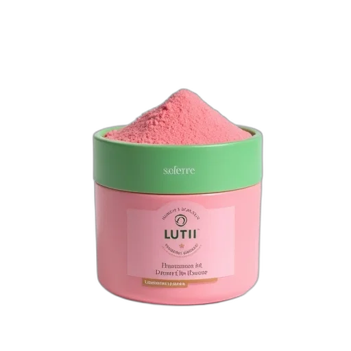 pastel, pink, container, green, lid, filled, substance, has transparent PNG cut-out