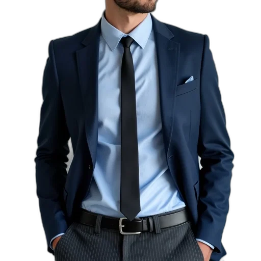 jacket, staff, face, photorealistic, 3d render, concept art, blue, monochrome transparent PNG cut-out
