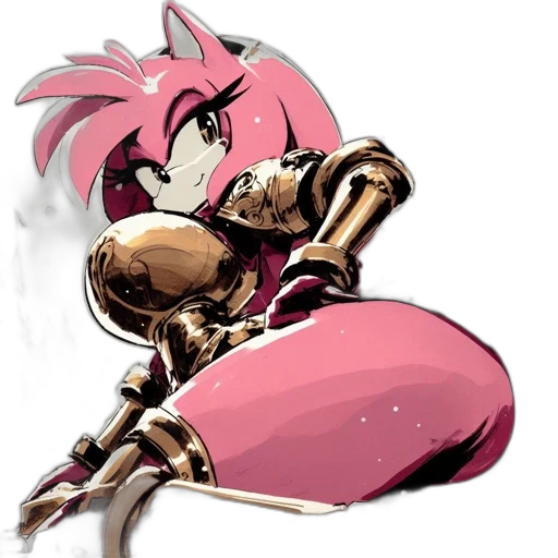robot, weapon, staff, concept art, anime, pixel art, comic book art, armored transparent PNG cut-out