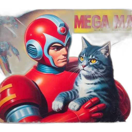 robot, comic book art, concept art, vaporwave, outer space, comic, cover, features transparent PNG cut-out