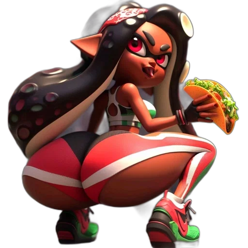 weapon, food, dress, staff, concept art, 3d render, animated, female transparent PNG cut-out