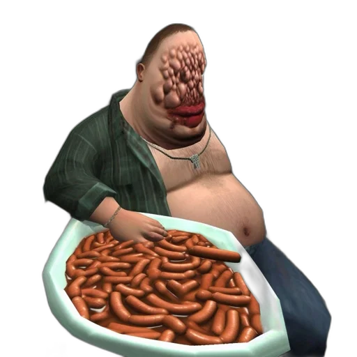 food, creature, animal, face, 3d render, concept art, photorealistic, overweight transparent PNG cut-out