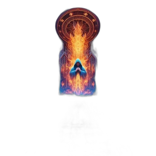 jewelry, bottle, concept art, fire, inside, futuristic, data, center transparent PNG cut-out
