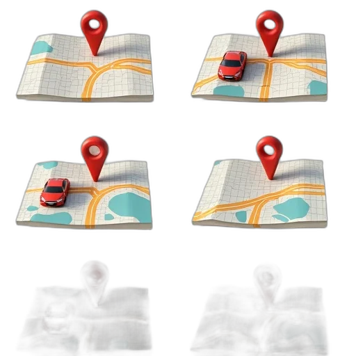 car, collection, six, square, images, each, showing, different transparent PNG cut-out