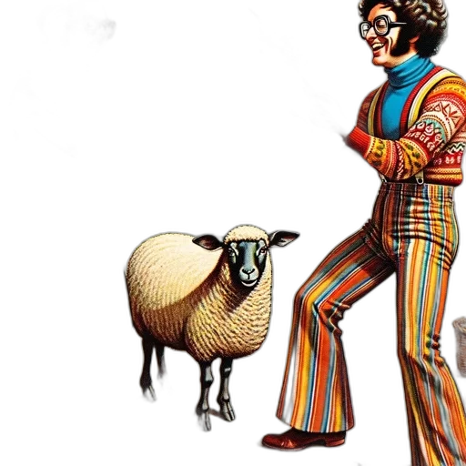 animal, concept art, two, men, 70s, wear, vintage, clothing transparent PNG cut-out