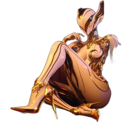 dress, shoes, crown, concept art, fantasy art, pixel art, anime, golden transparent PNG cut-out