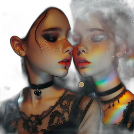 jewelry, face, mask, photorealistic, fantasy art, concept art, cyberpunk, neon lights transparent PNG cut-out