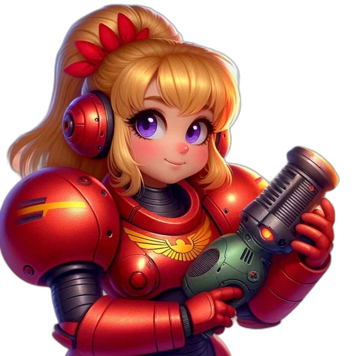 robot, weapon, staff, pixel art, concept art, anime, 3d render, blonde transparent PNG cut-out