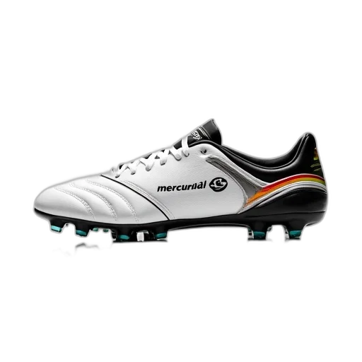 shoes, close-up, image, white, soccer, cleat, brand, name transparent PNG cut-out