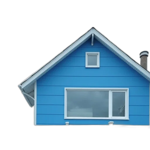 building, 3d render, photorealistic, blue, pastel, colorful, house, white transparent PNG cut-out