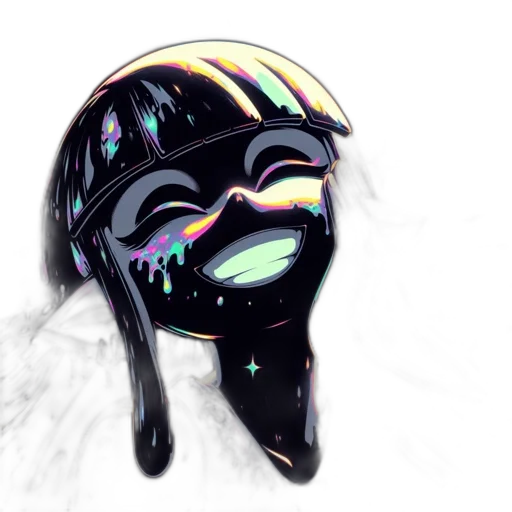 mask, creature, face, crown, vaporwave, 3d render, concept art, anime transparent PNG cut-out