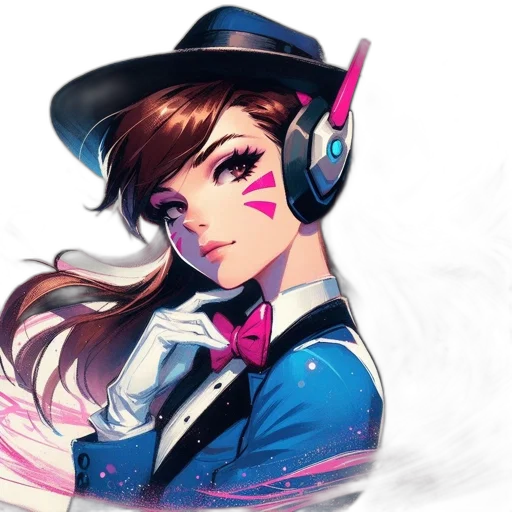 staff, hat, face, concept art, anime, fantasy art, pixel art, neon lights transparent PNG cut-out
