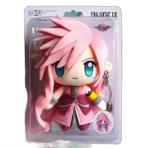 3d render, concept art, final, fantasy, xiii, character, plush, toy transparent PNG cut-out