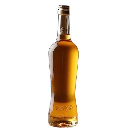 bottle, food, jacket, crown, 3d render, photorealistic, 750ml, arran transparent PNG cut-out