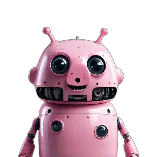 robot, creature, animal, 3d render, concept art, cyberpunk, pink, pig-like transparent PNG cut-out