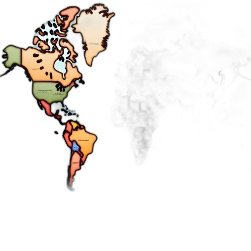 earth tones, detailed, world, map, focus, continents, north, america transparent PNG cut-out