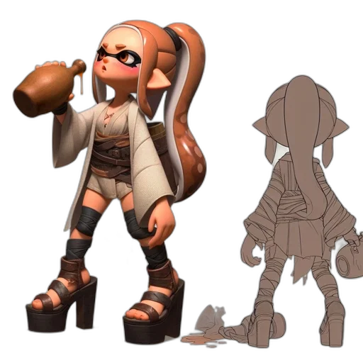 weapon, staff, concept art, 3d render, pixel art, cartoon, earth tones, monochrome transparent PNG cut-out