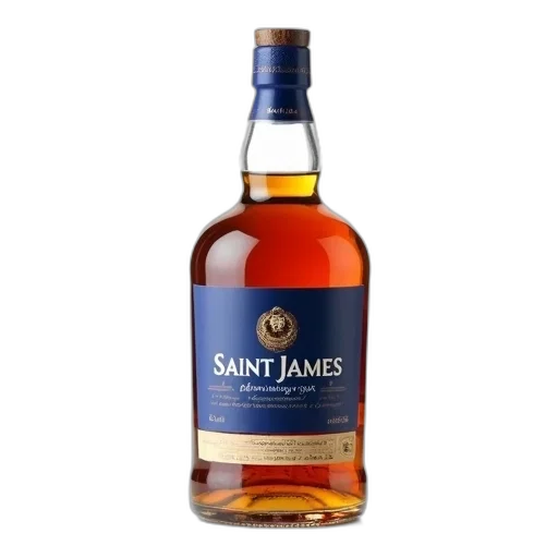 bottle, saint, james, rum, blue, label, cork, stopper transparent PNG cut-out