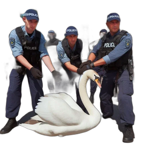 animal, weapon, staff, mask, concept art, three, police, officers transparent PNG cut-out