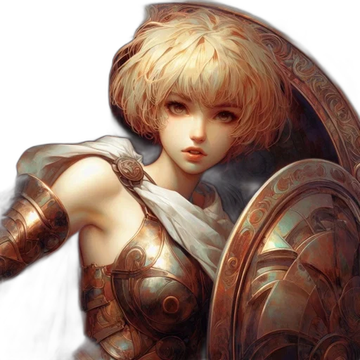 sword, weapon, face, fantasy art, concept art, oil painting, anime, golden transparent PNG cut-out