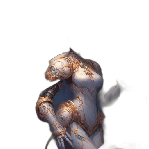 robot, creature, mask, dress, concept art, fantasy art, watercolor, cyberpunk transparent PNG cut-out