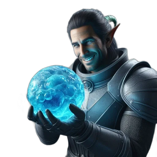 mask, face, jacket, staff, 3d render, concept art, fantasy art, outer space transparent PNG cut-out