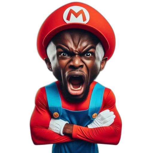 face, mask, concept art, comic book art, image, portrays, realistic-faced, mario transparent PNG cut-out