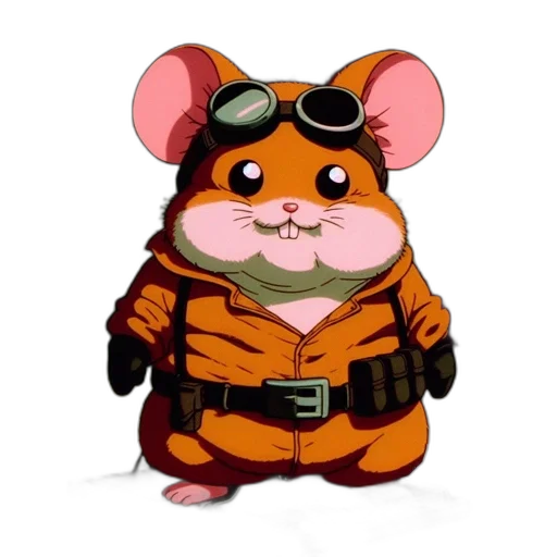 jacket, animal, staff, cartoon, concept art, cyberpunk, 3d render, animated transparent PNG cut-out