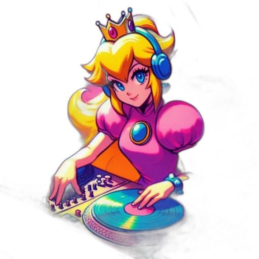crown, dress, staff, weapon, pixel art, concept art, vaporwave, 3d render transparent PNG cut-out