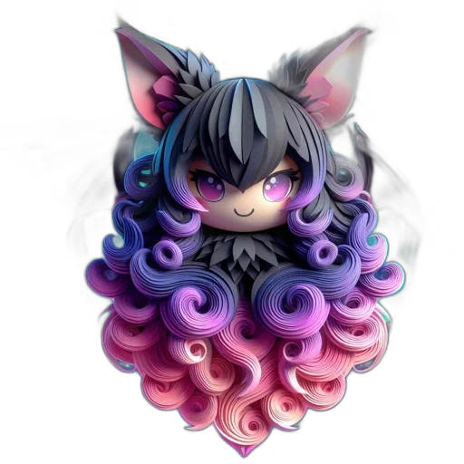 hair, creature, mask, staff, fantasy art, 3d render, watercolor, pixel art transparent PNG cut-out