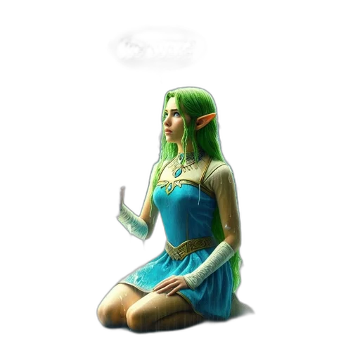 dress, staff, jewelry, fantasy art, concept art, pixel art, 3d render, fog transparent PNG cut-out