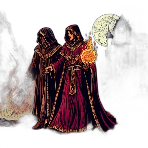 concept art, fantasy art, comic book art, pixel art, fire, fog, night, dark transparent PNG cut-out