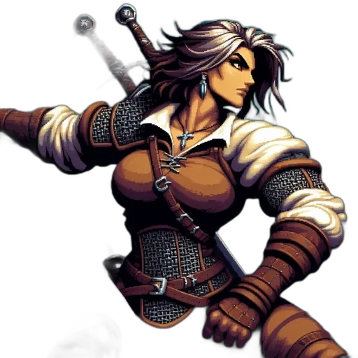 sword, staff, weapon, fantasy art, pixel art, concept art, comic book art, female transparent PNG cut-out