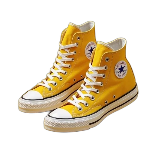 shoes, 3d render, photorealistic, golden, converse, all, star, 70s transparent PNG cut-out