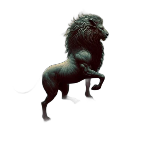 animal, dragon, creature, hair, fantasy art, concept art, 3d render, photorealistic transparent PNG cut-out