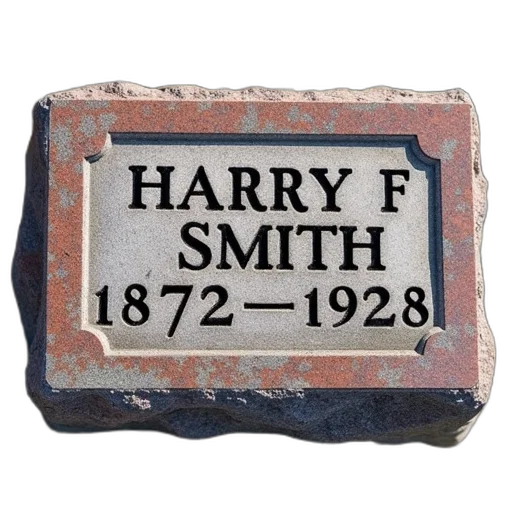 weathered, granite, headstone, faded, inscription, lies, ground, rectangular transparent PNG cut-out