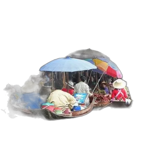 hat, umbrella, mask, jacket, 3d render, concept art, photorealistic, fog transparent PNG cut-out