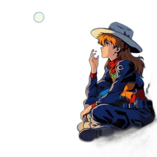 hat, jacket, umbrella, robot, concept art, pixel art, watercolor, anime transparent PNG cut-out