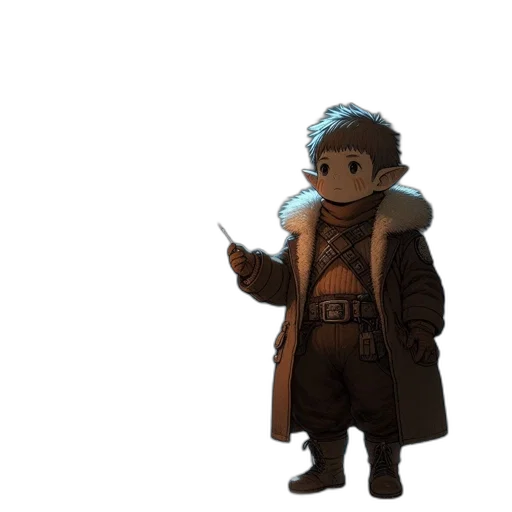 staff, weapon, sword, jacket, concept art, fantasy art, pixel art, 3d render transparent PNG cut-out