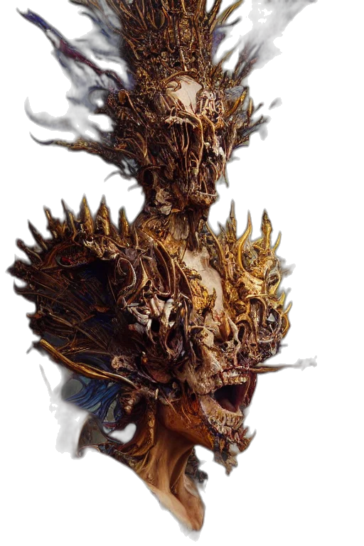 dragon, mask, staff, creature transparent PNG cut-out