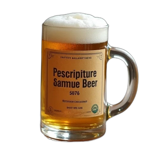 prescription, label, beer, coffee transparent PNG cut-out