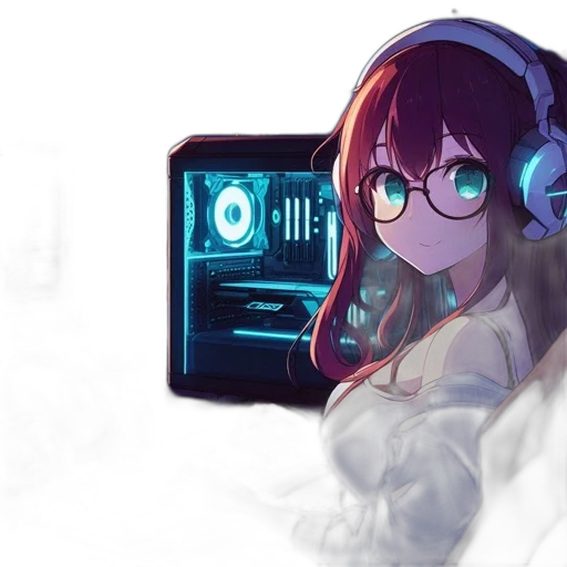 robot, weapon, face, staff, anime, cyberpunk, vaporwave, pixel art transparent PNG cut-out