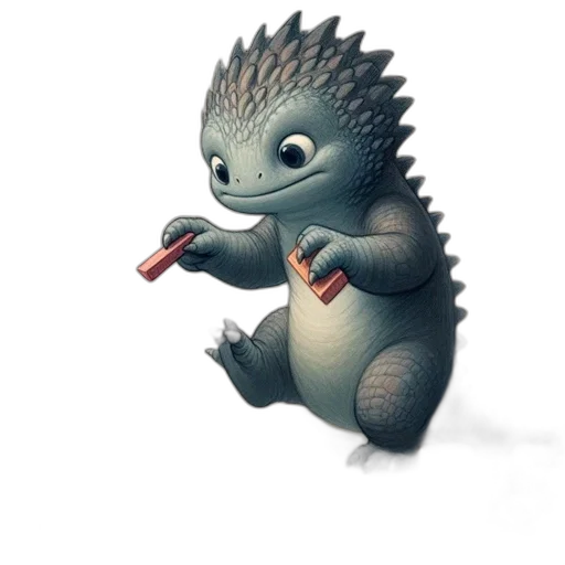 creature, dragon, staff, animal, concept art, 3d render, fantasy art, photorealistic transparent PNG cut-out