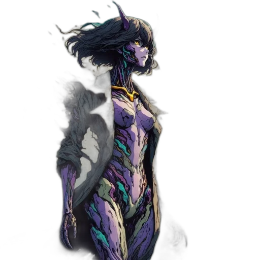 dress, creature, dragon, mask, concept art, fantasy art, comic book art, cyberpunk transparent PNG cut-out