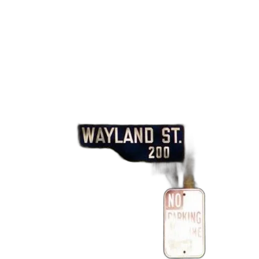 3d render, city street, street, sign, wayland, partially, obscured, trees transparent PNG cut-out