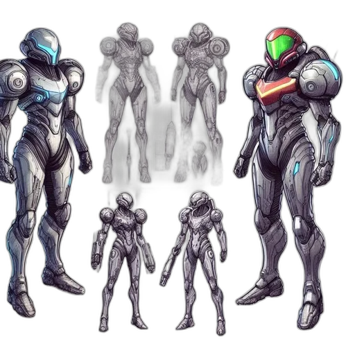 robot, concept art, 3d render, fantasy art, comic book art, outer space, green, monochrome transparent PNG cut-out