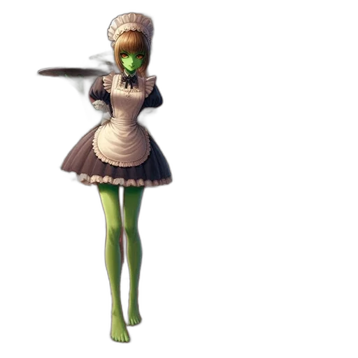 staff, dress, weapon, concept art, 3d render, fantasy art, pixel art, green transparent PNG cut-out