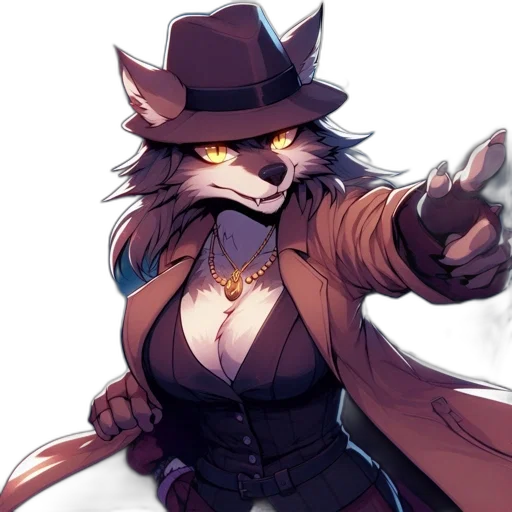 hat, staff, jacket, animal, concept art, pixel art, fantasy art, anime transparent PNG cut-out