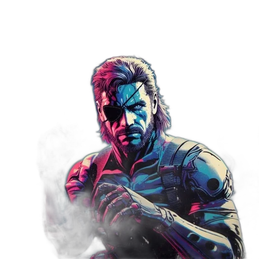 weapon, sword, comic book art, concept art, cyberpunk, pixel art, blue, red transparent PNG cut-out
